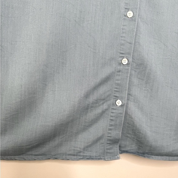 Zilcremo Casual Blue Denim Button Up Mini Shirt Dress - Picture 5 of 8